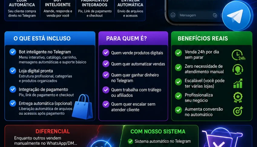 🚀 Criação De Loja + Bot Para Telegram