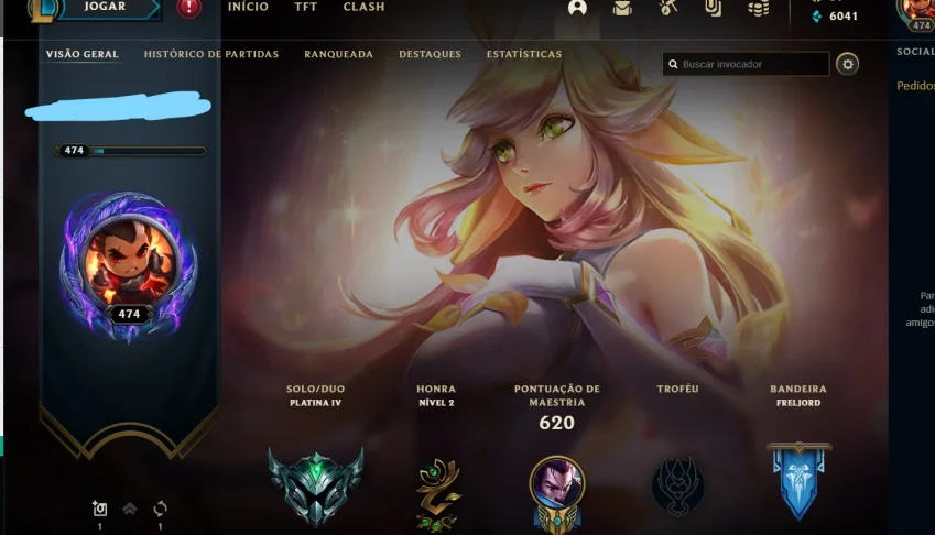Conta league of legends Platina 4 FULL CHAMP 167 skins