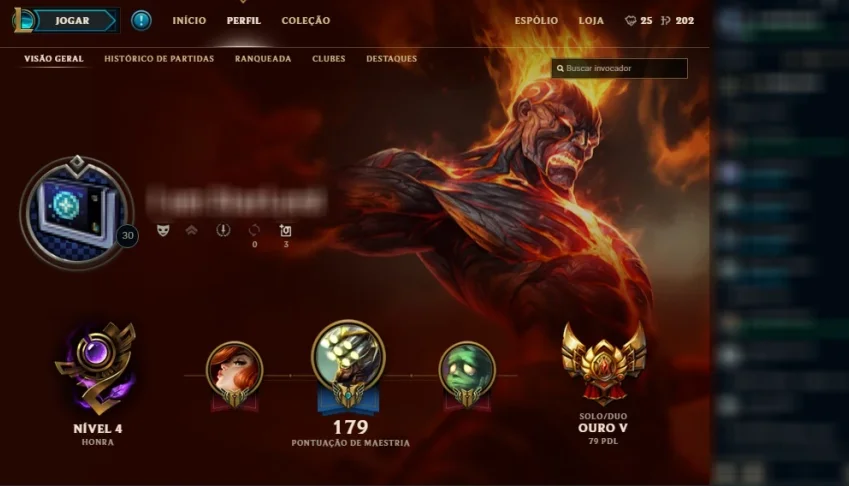 CONTA GOLD  |  45 CAMPEÕES  |  13 SKINS