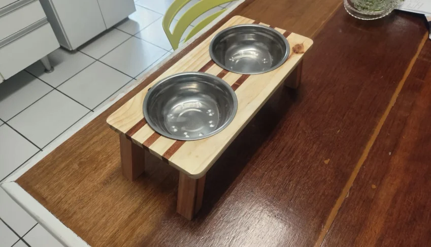Comedouro duplo elevado