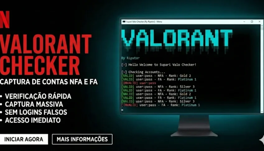 Valorant Checker Capture contas NFA e FA +  Bônus