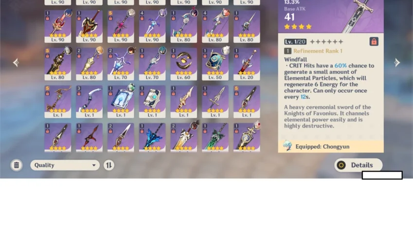 Genshin Impact AR55 7 boneco e 3 armas 5 estrelas