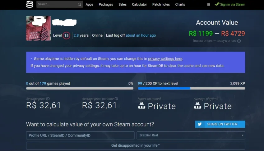 Conta Steam Recheada