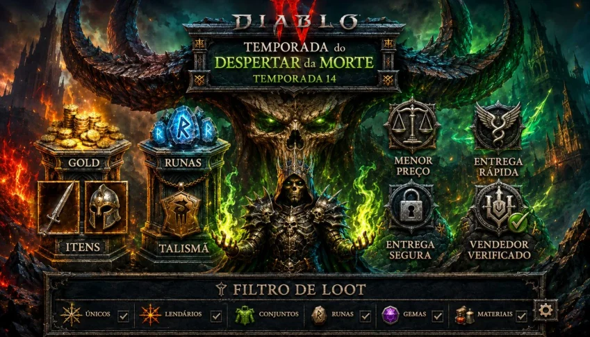Diablo IV - Acerto de Contas -Temporada 14 ITENS,SERVICE ETC