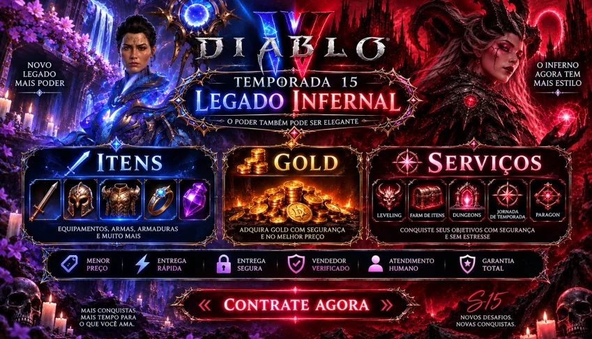 Diablo IV - Legado Infernal - Itens,Gold e Serviços - S15