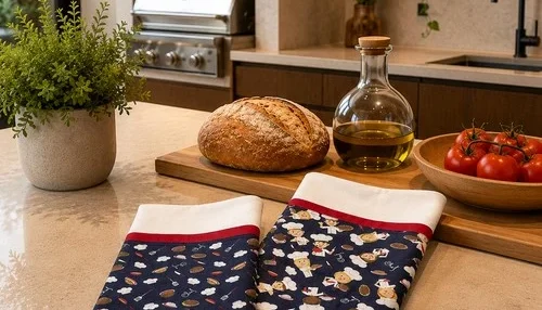 Kit com 2 Panos de Prato Pães