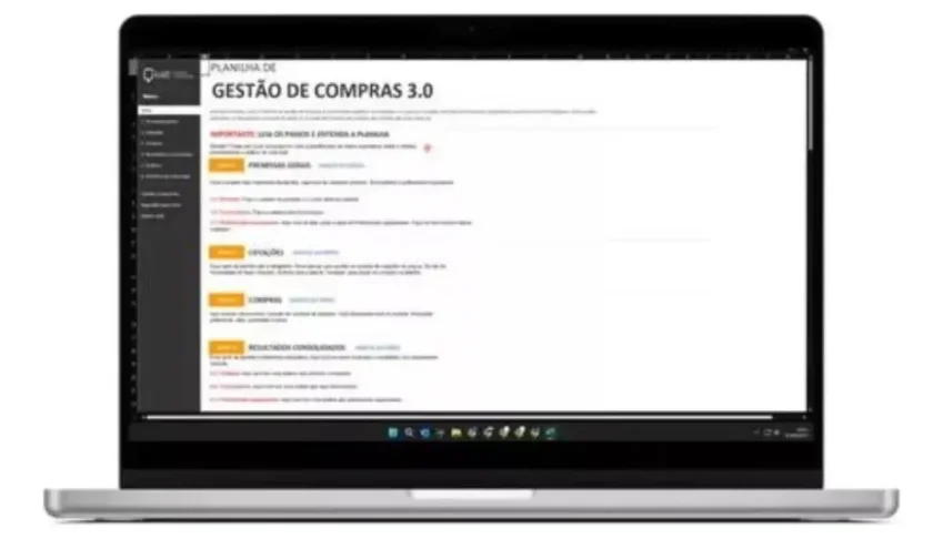 Planilha De Gestão De Compras 3.0