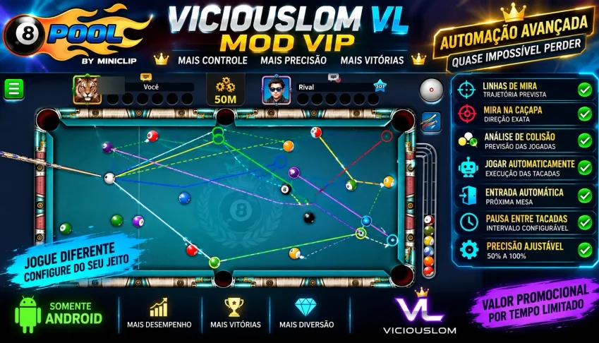 8 Ball Pool MOD VIP | ViciousLom VL 🎱⚡