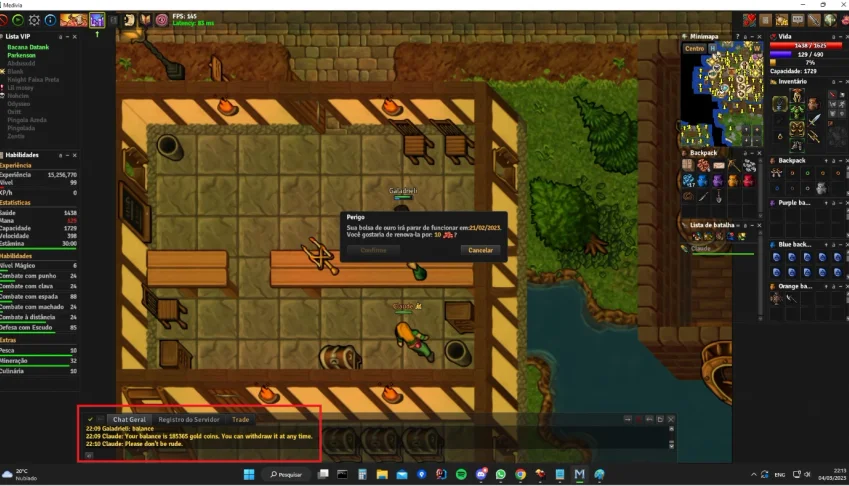 Knight - odyssey - lvl 99 - Medivia skills 88/85 - Tibia