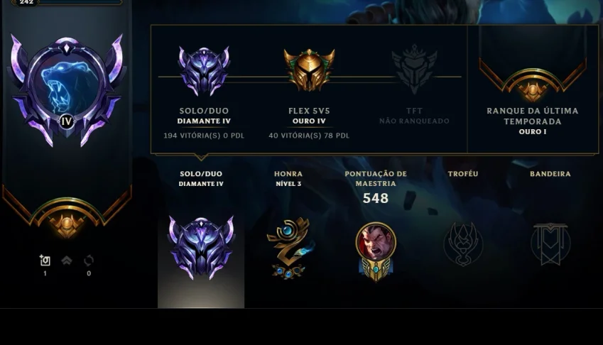 CONTA DIAMANTE 4 LOL / 138 SKINS
