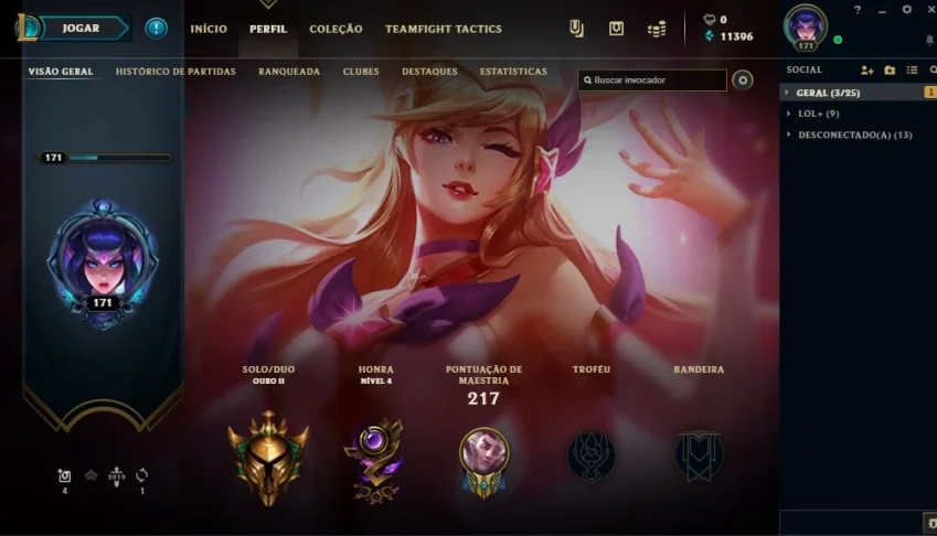 CONTA GOLD 2 / LVL 171 / SKINS / CAMPEÕES+++