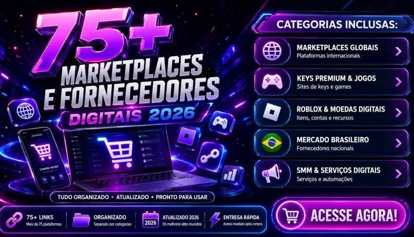 75+ Fornecedores Digitais 2026 | Roblox, Keys, Contas e SMM