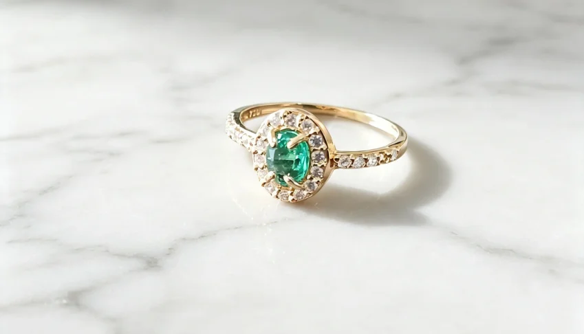 Anel de luxo com esmeralda extra.