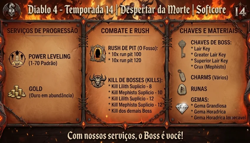 Diablo 4 Temporada 14 - Despertar da Morte - Softcore