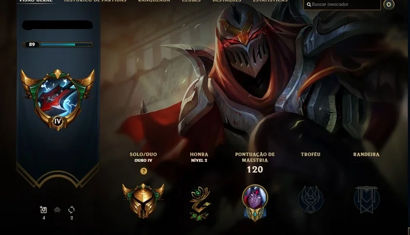 Conta League of Legends - Gold IV