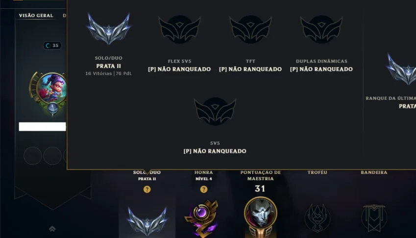 Prata 2 com 50 Champs e 42 Skins ( Mais de 30 Jogos )