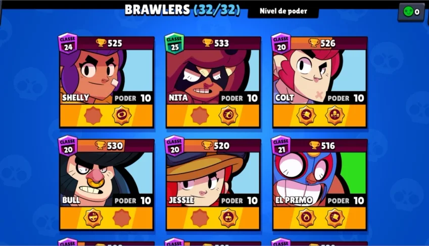 CONTA BRAWL STARS - QUASE FULL