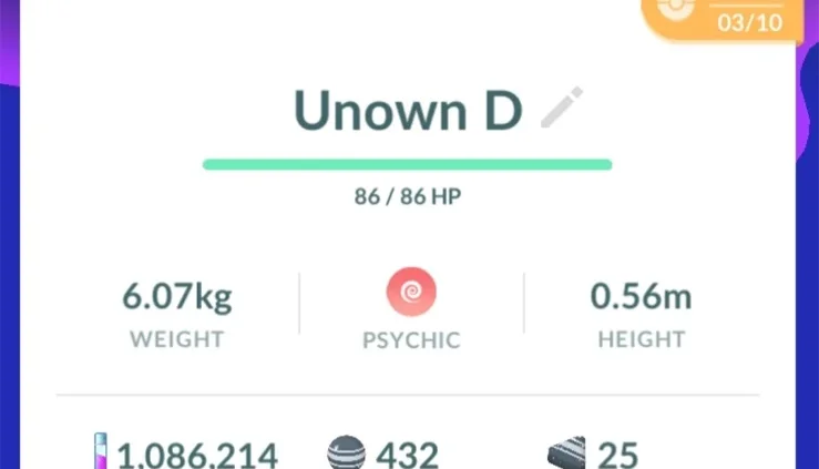 UNOWN Letra D - Vários Disponíveis - (Leia a Descrição)