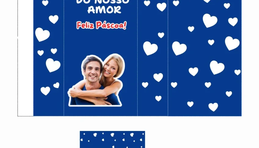 Arquivo Digital Caixa Bis Romântica Páscoa - Editável Canva