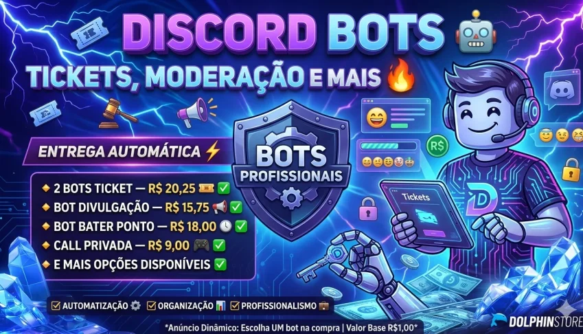 Discord Bots 🤖 | Tickets, Moderação, Divulgação E Mais 🔥