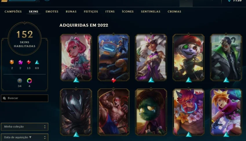 CONTA PLATINA IV COM 152 SKINS