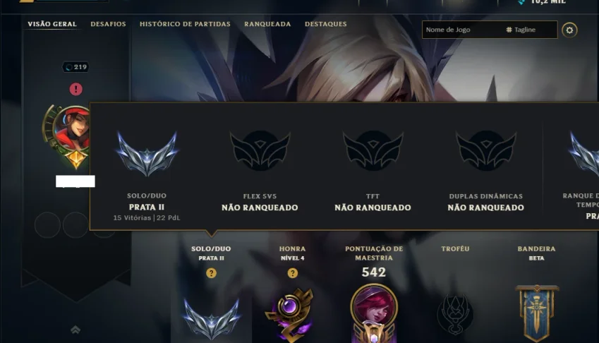 Prata 2 com TODOS os Champs e 110 Skins ( ADC / SUP )