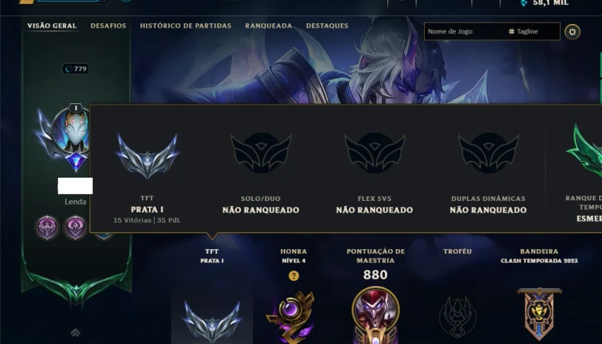 Unranked com TODOS os Champs e 297 Skins +4 Prestigios
