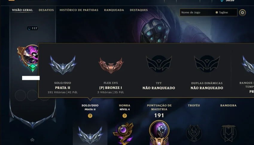 Prata 2 com 150 Champs e 19 Skins