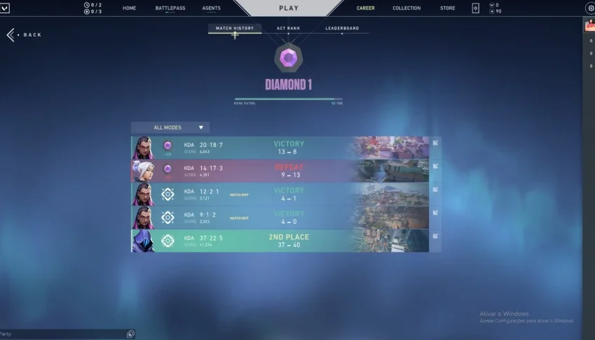 Contas Diamante (MMR Alto - Imortal 3 )