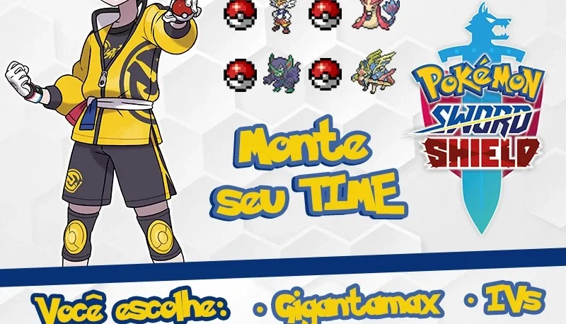 6 Pokémon Personalizados Shiny Monte Seu Time - Sword Shield