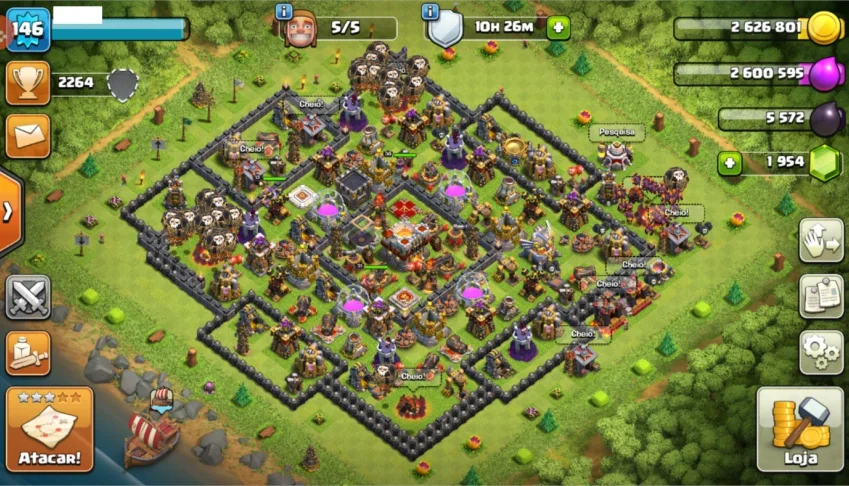 Conta Clash of Clans CV 11 + 1954 gemas!