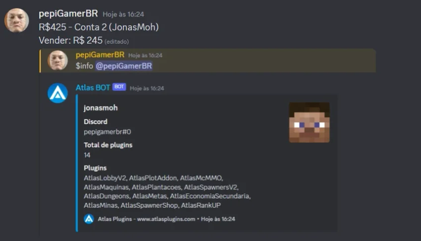[PLUGINS MINECRAFT] 28 Plugins da atlasplugins.com.br