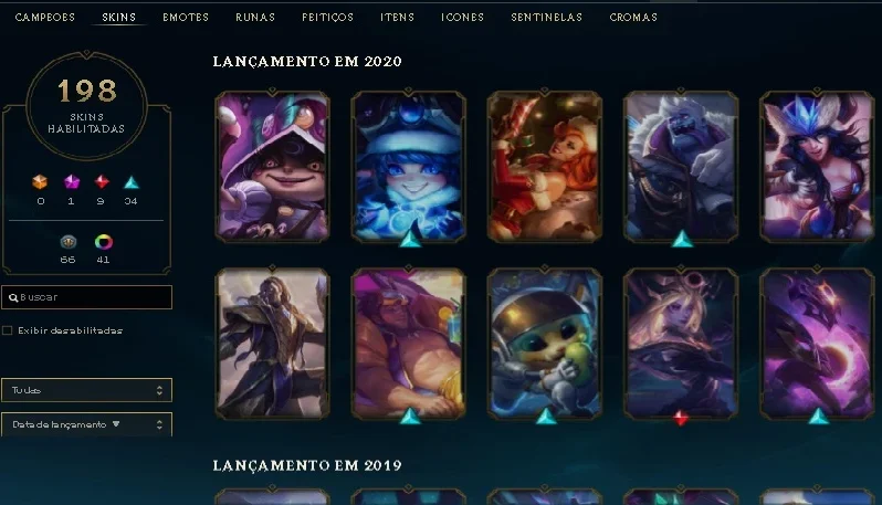 conta de league of legends