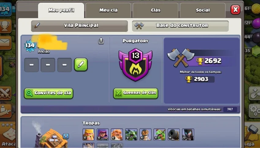 CLASH OF CLANS CV 11 COM 8MIL GEMAS ++