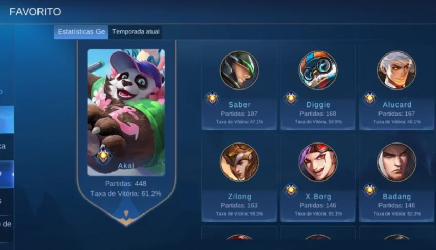Conta Top - Mobile Legends