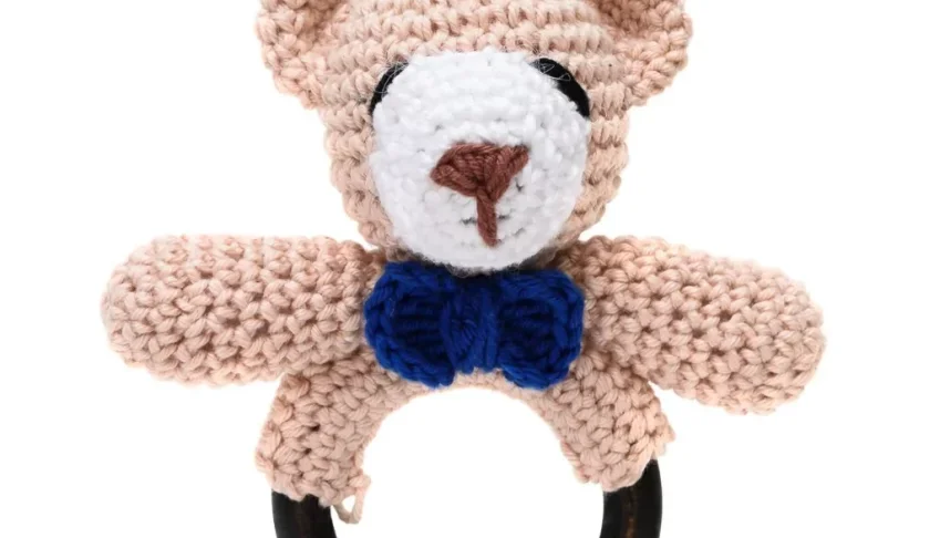 Chocalho Ursinho Gravata Amigurumi