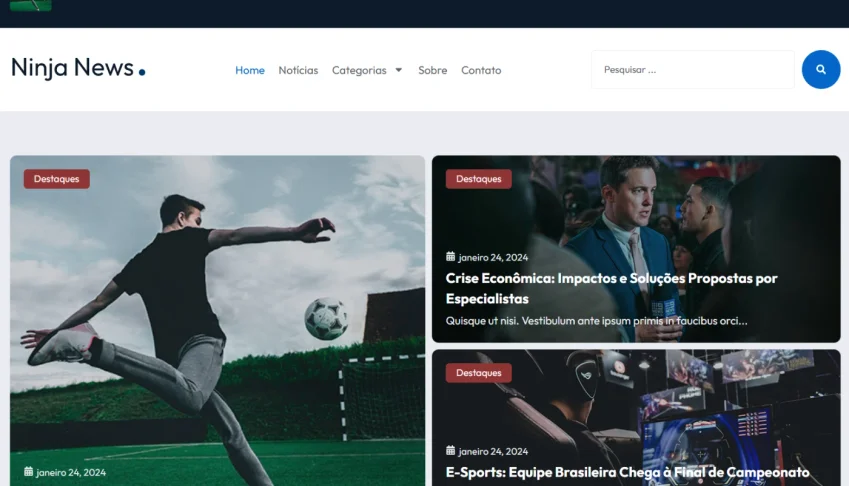Template Portal de Notícias - Wordpress + Elementor