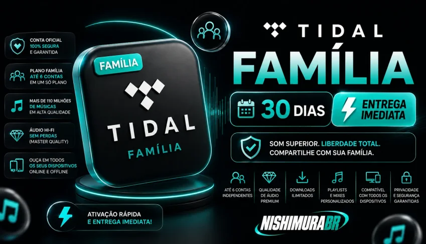🎧 Tidal Premium 30 Dias | Plano Família | Envio Rápido💥