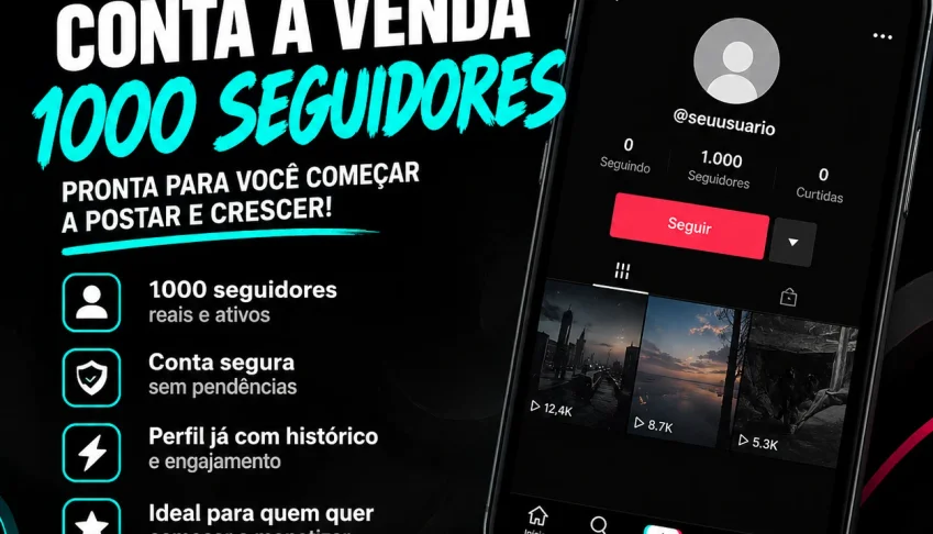 🔥 CONTA DO TIKTOK À VENDA 🔥 📱 Conta com 1.000 seguidores