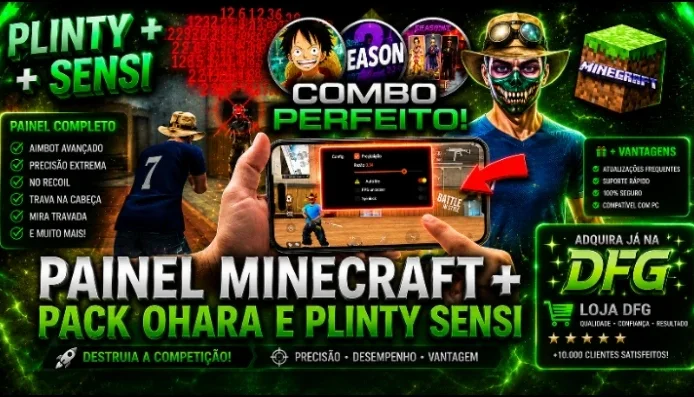 🔥 Painel Minecraft + Pack Ohara E Plinty Sensi 🔥 🚀