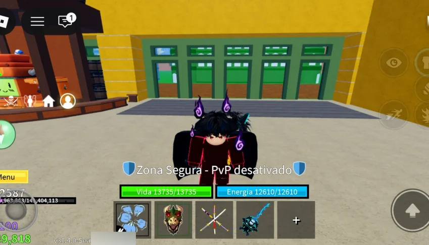 conta de Roblox com skins e itens raros no blox fruits