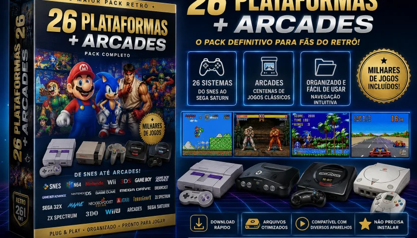 O Maior Pack Retrô Gamer Chegou! 🎮