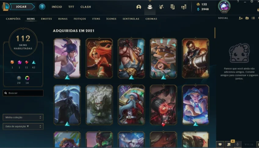 CONTA LEAGUE OF LEGENDS PLATINA 3 SEASONS