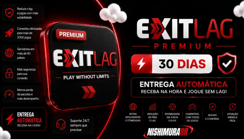 🚀 Exitlag Premium 30 Dias - Zere O Lag E O Ping No Pc! ⚡