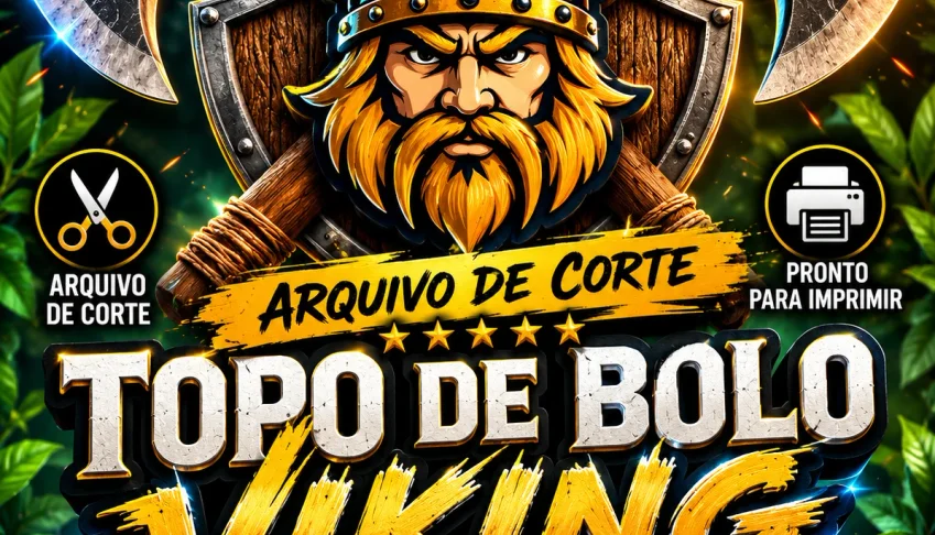 Arquivo de corte topo de bolo Viking