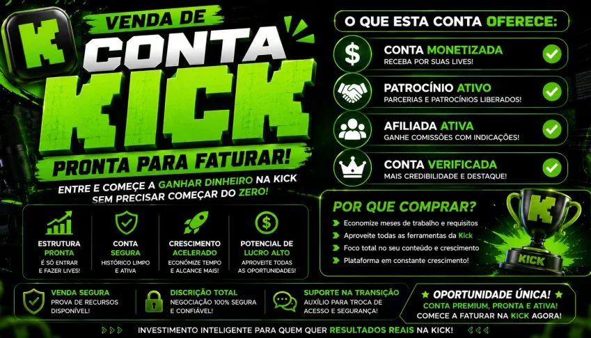 conta kick com afiliado e patrocinio