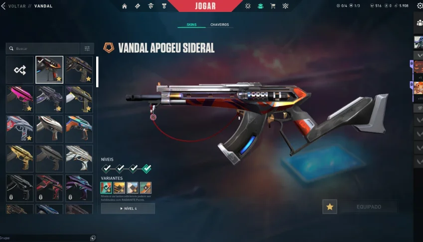 Conta com pacote kuronami várias skins chaveiro raro champ21