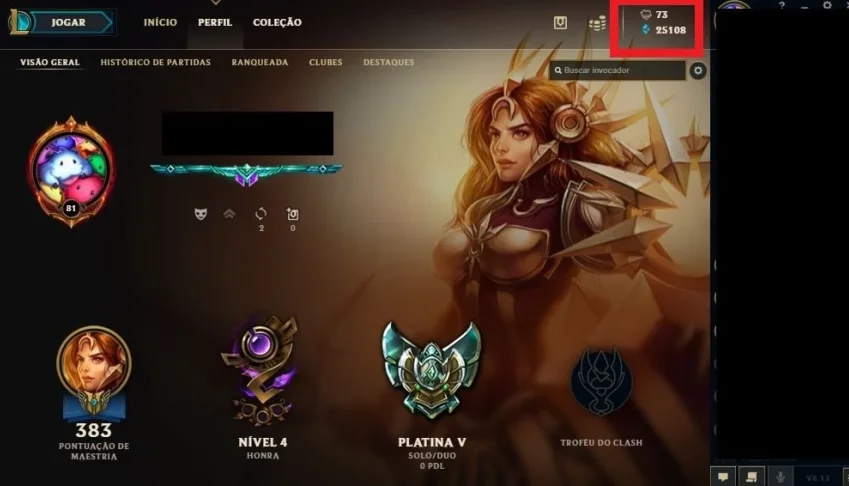 Conta Plati 5 + 106 champ + 25k de essência azul