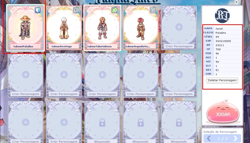 Conta Ragnatales Paladino Nivel Maximo 99/70