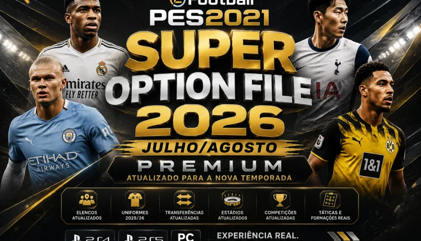 PES 2021 – Option File Atualizado 2026 ⚡ PS4/PS5